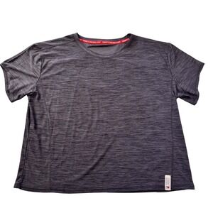Tommy Hilfiger Sport Women's Charcoal Heathered Athletic T-Shirt Cutout M